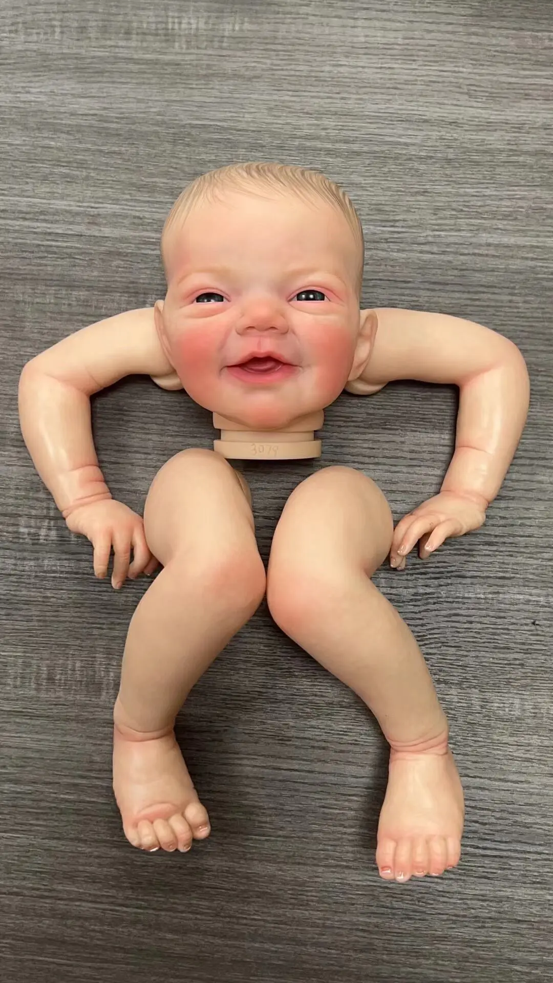 Npk 19 Zoll wieder geborene Puppe Kit Charlie gemalte Puppe Kit unvollendete Puppe Teile mit Hand zeichnen Haar lebensechte Puppe