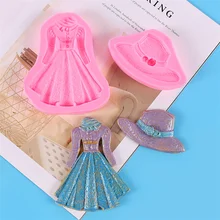 

New Dress Liquid Silicone Mold DIY Baking Fondant Cake Decorator Gadgets Bakeware Resin Mold Kitchen Accessories Candle Molds.6z