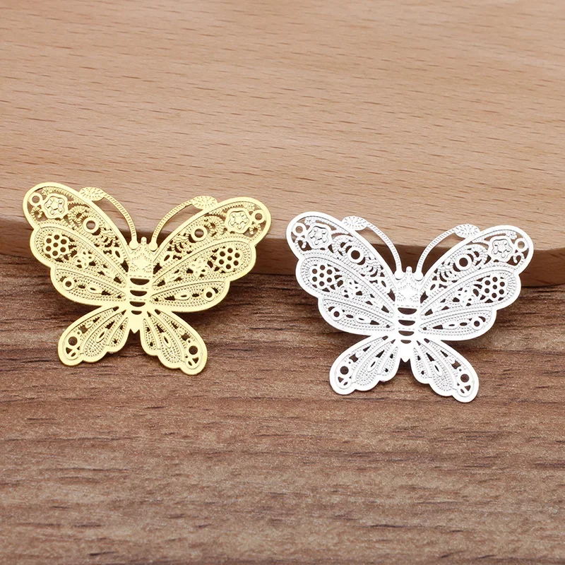 BoYuTe 황동 선조 나비 모양 시트, 쥬얼리 제작용 DIY 수제 재료, 35x27mm, 20 개/로트