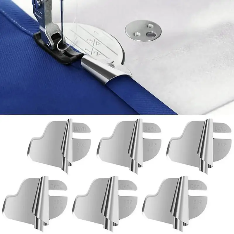 

6pcs Sewing Rolled Hemmer Foot Wide Rolled Sewing Machine Feet Metal Hem Pressure Foot Sets Sewing Rolled Hemmer Puller