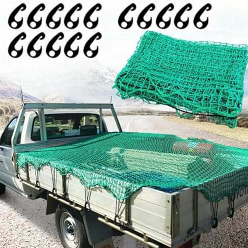 다목적 화물용 스트레치 메쉬 가방 1.5m x 2.2m, 여행 중 짐과 장비를 고정하기 위한 15개의 고리 포함