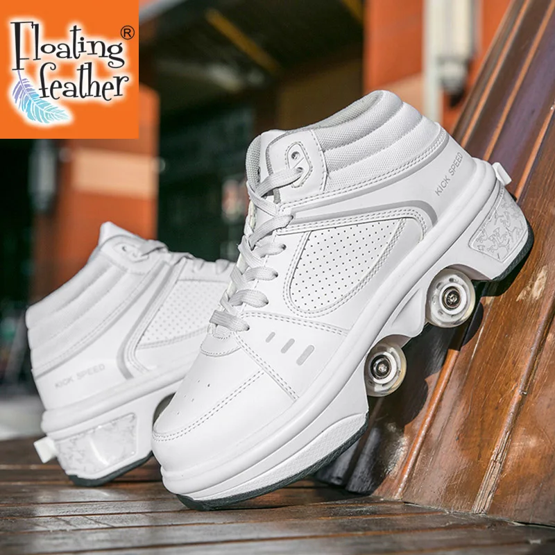 Zapatos de Parkour deformadores Unisex, zapatillas de cuatro ruedas para  correr, patines para adultos, adolescentes| | - AliExpress