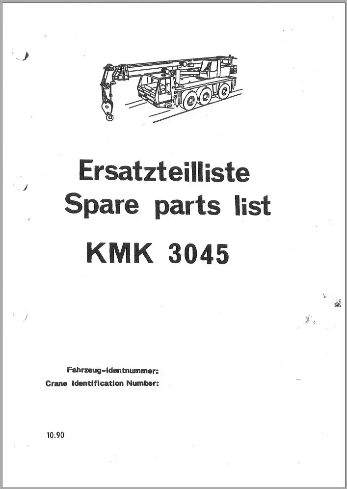 

Кран Krupp KMK 2023, каталог запасных частей, Инструкция PDF EN DE FR