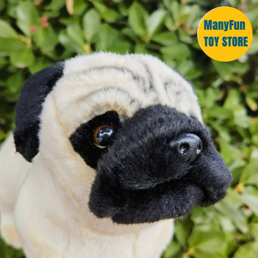 Puggle Pugs High Fidelity Pug Plushie Pekingese Dog Plush Toys Lifelike Animals Simulation Stuffed Doll Kawai Toy Gifts For Kids 2