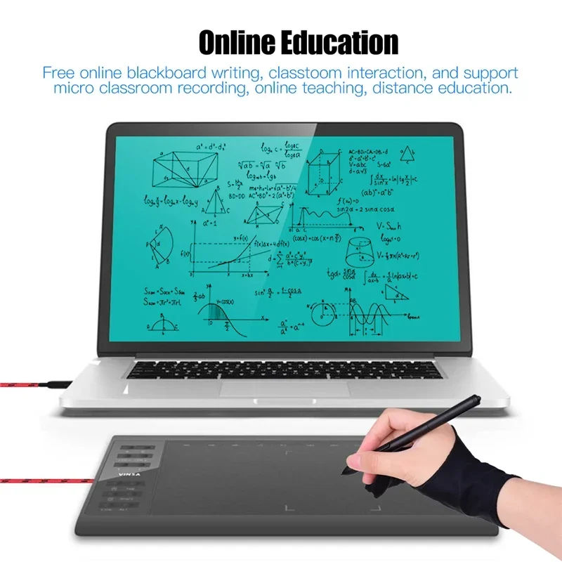 10x6" Professional Graphics Drawing Tablet 12 Express Keys 8192 Levels Battery-Free Stylus/8pcs Nibs/Pen Clip Support PC/Laptop - Image 4