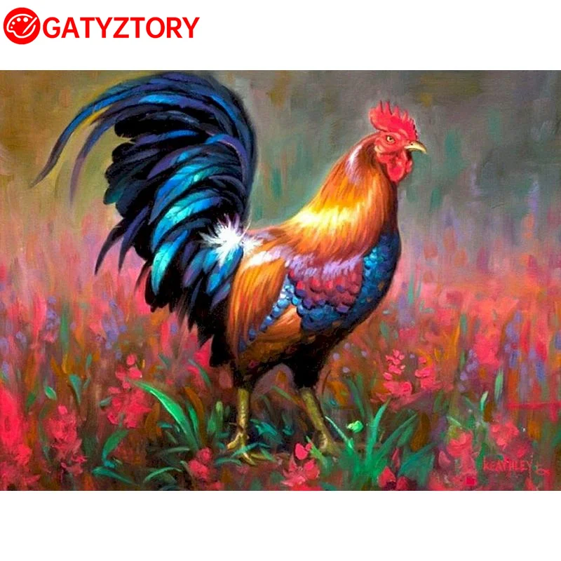 

GATYZTORY Cock DIY Painting By Numbers HandPainted Oil Painting Acrylic Paints Pictures By Numbers Wall Art Home Decor Kill Time