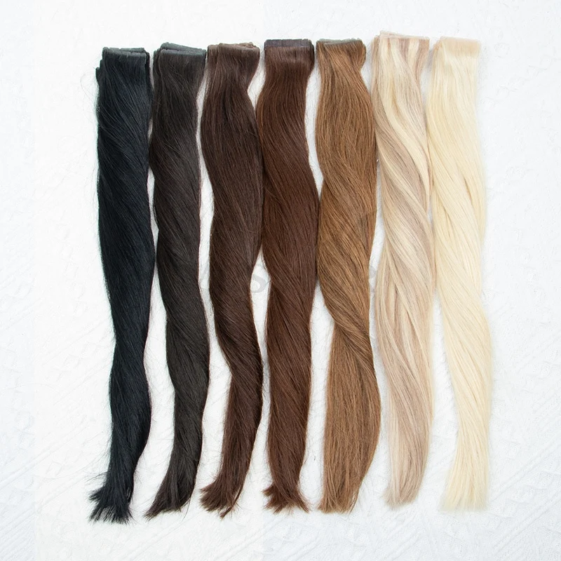 MRSHAIR-Extensions de Cheveux à Double Onglets Invisible en PU, Bande Sans Colle, Trame Plate, Micro Lien, 16 Pouces, 40g, 10 Pièces/Paquet