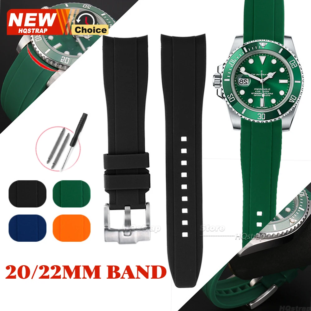 Versatile Silicone Watch Band in 20mm and 22mm Sizes - Durable Rubber Strap