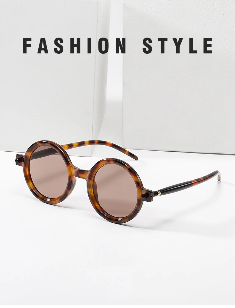 SO&EI Ins Popular Fashion Round Sungla Women Retro Double Color Clear Lens Eyewear Men Trending Shades UV400 Sun_voghion.com