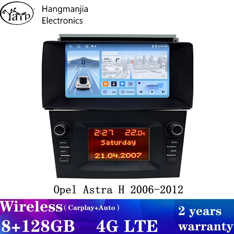 Sistema Inteligente Hangmanjia Android 13 para Opel Vauxhall Astra H 2004-2014, CarPlay Inalámbrico, Radio Android Auto, Multimedia para Auto 1