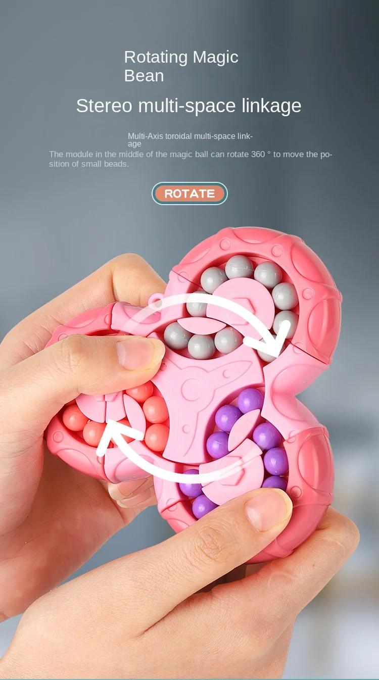 Title 4, Magic Bean Puzzle Toy, Rotating Cube & Fidget S...