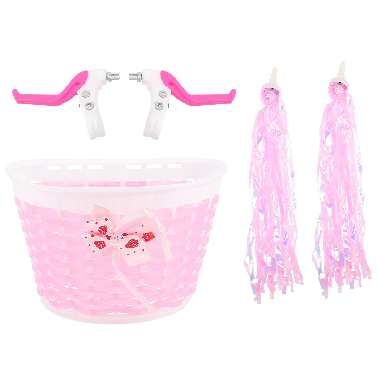 

Bicycle Ribbon Basket for Kids Bike Handlebar Grip Scooter Plastic Streamers Girls Ribbons