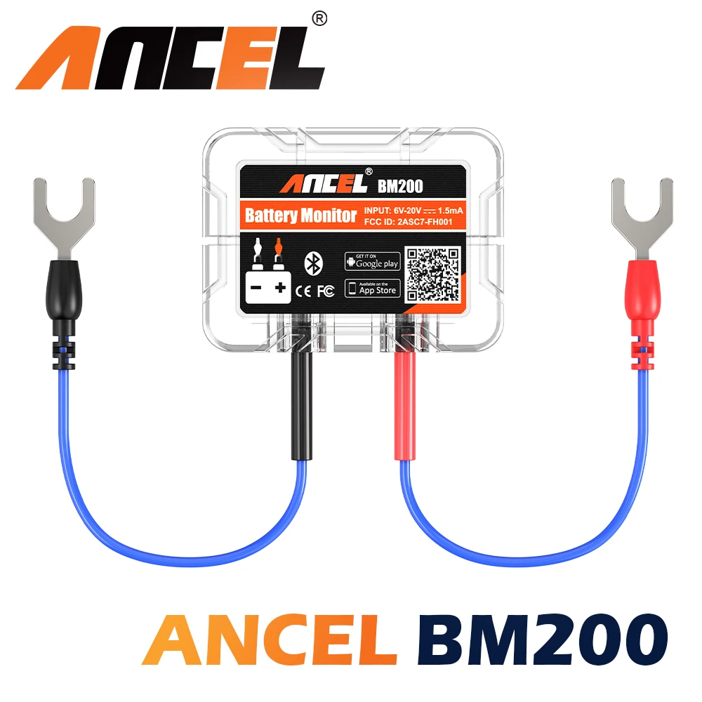 ANCEL 무선 블루투스 배터리 모니터 12V 자동차 배터리 상태 모니터링 배터리 테스터 최대 4대 차량 모니터링 지원