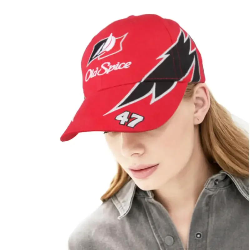 Cal Naughton Jr Cap Talladega Nights the Ballad of Ricky Bobby Cosplay Hat Red Old Spice John C Reilly Racing Props Takerlama