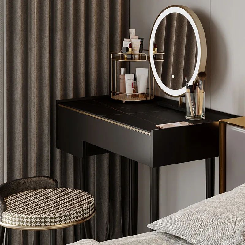 Slate Makeup Vanity Table Dressing Table With Mirror Storage Home Furniture