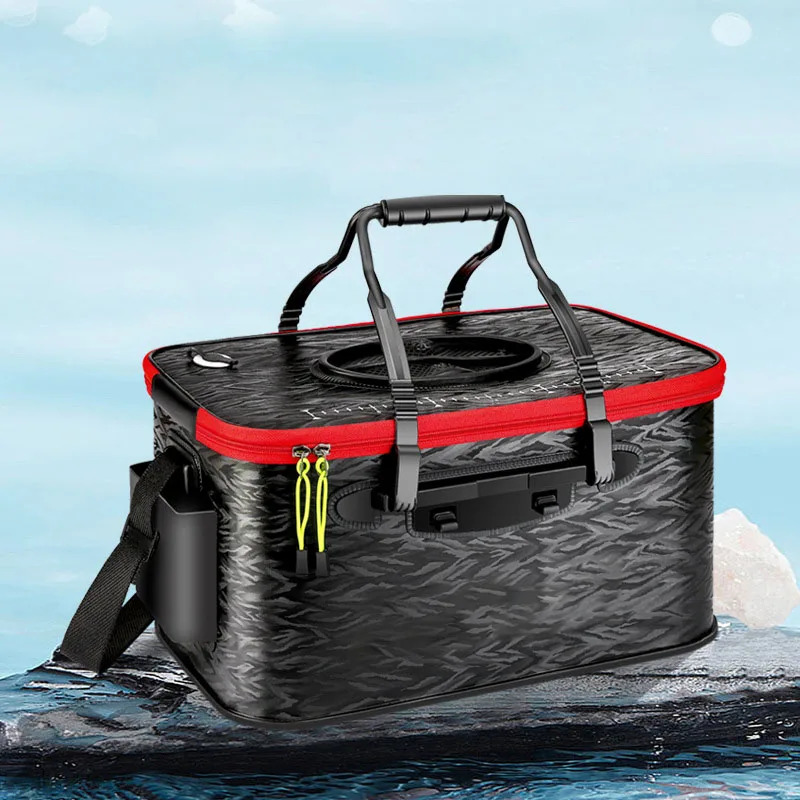 Seau De Pêche, Seau De Leurre De Pêche Pliable Portable 40cm, Conteneur De Leurre De Pêche