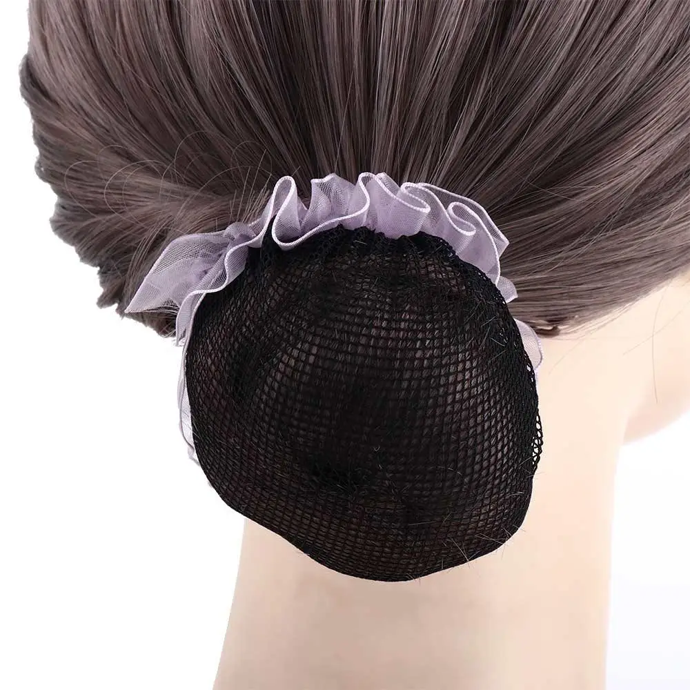 Description Picture 5 of itemHair Rope Rings Elegant Elastic Lace Adjustable Hollow Hair Holder Girls Drawstring Snoods Ponytail Holder Ballet Bun Hair Nets