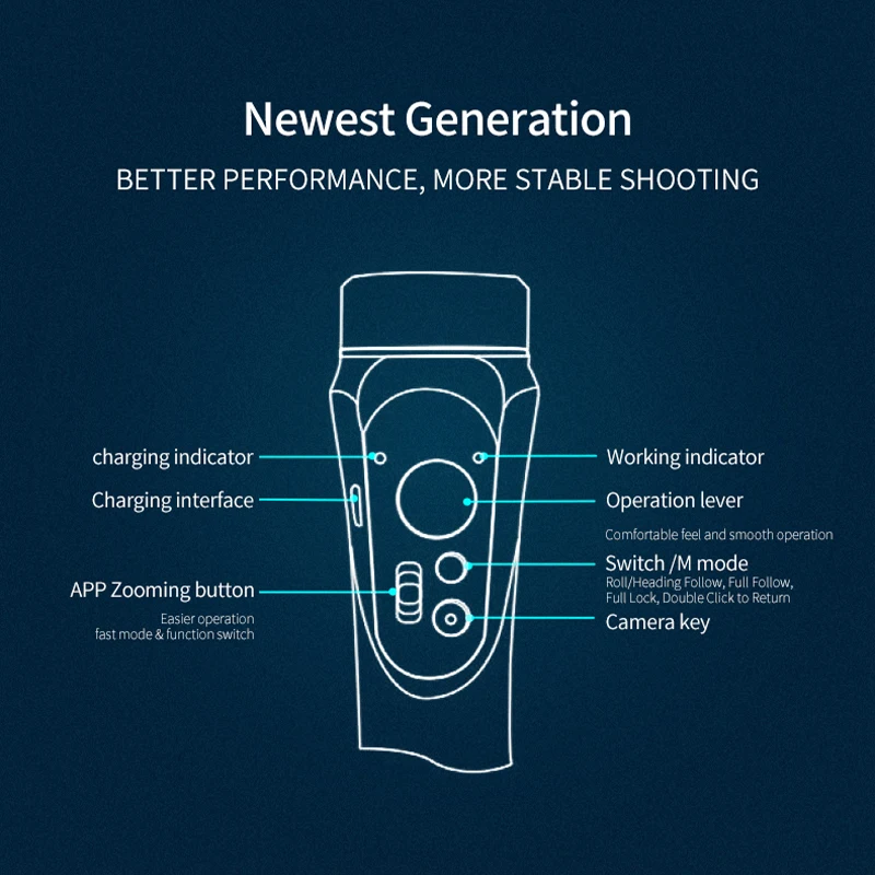 Handheld Gimbal Stabilizer CYKE H4 3 Axis Cell Phone