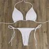 2Pcs Summer Women Bikini Set Side Tie Sexy Swimsuit Bandage Style Brazilian Swimwear Solid Color Swimming Bathing Suit 4