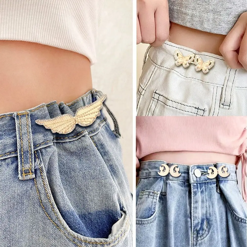 Metal Waist Button for Women Jeans