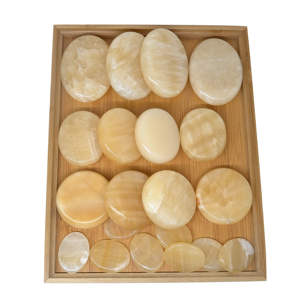 Tontin 20pcs/set Topaz Hot stone massage set basalt massage stones Salon set SPA Tool Heater Bag Health Care round stone 4