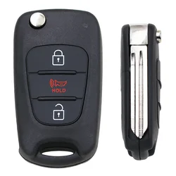 Premium 3 - Button Folding Flip Remote Car Key Shell with Uncut Blade (D)