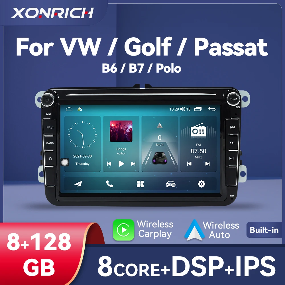 Wireless Carplay Android 12 Autoradio-Player Für Vw/Volkswagen/Golf/Passat/B7/B6/Skoda/Sitz/Octavia/Polo/Tiguan Multimedia Dsp