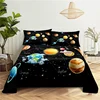 Cosmic Planets Bed Sheet Set Soft Polyester Bed Flat Sheet With Pillowcase Romantic Universe Galaxy Print Bed Sheet Home Textile 1