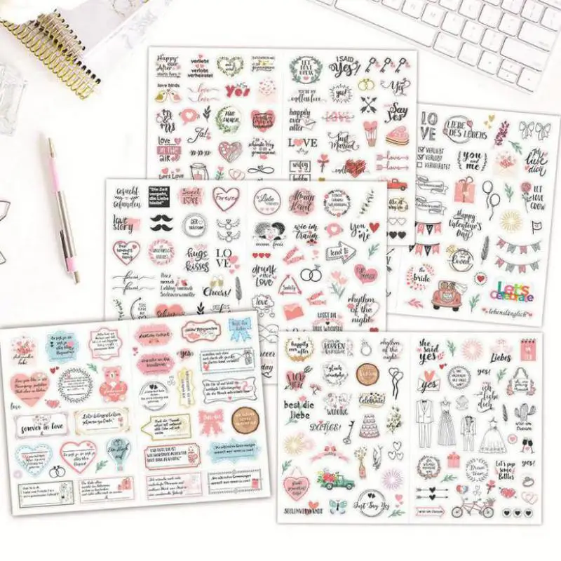 BSITSSS 12 vellen bruiloft stickers scrapbooking stickers bruiloft