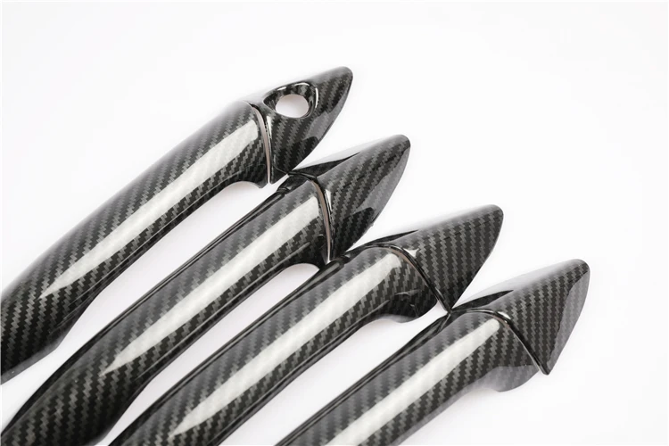 Car door handle,car door moulding trim,window door cover trim For Hyundai Elantra 2012-2015 Chrome Carbon Fiber Door Handle Cover Trim Set Accessories Stickers Car Styling