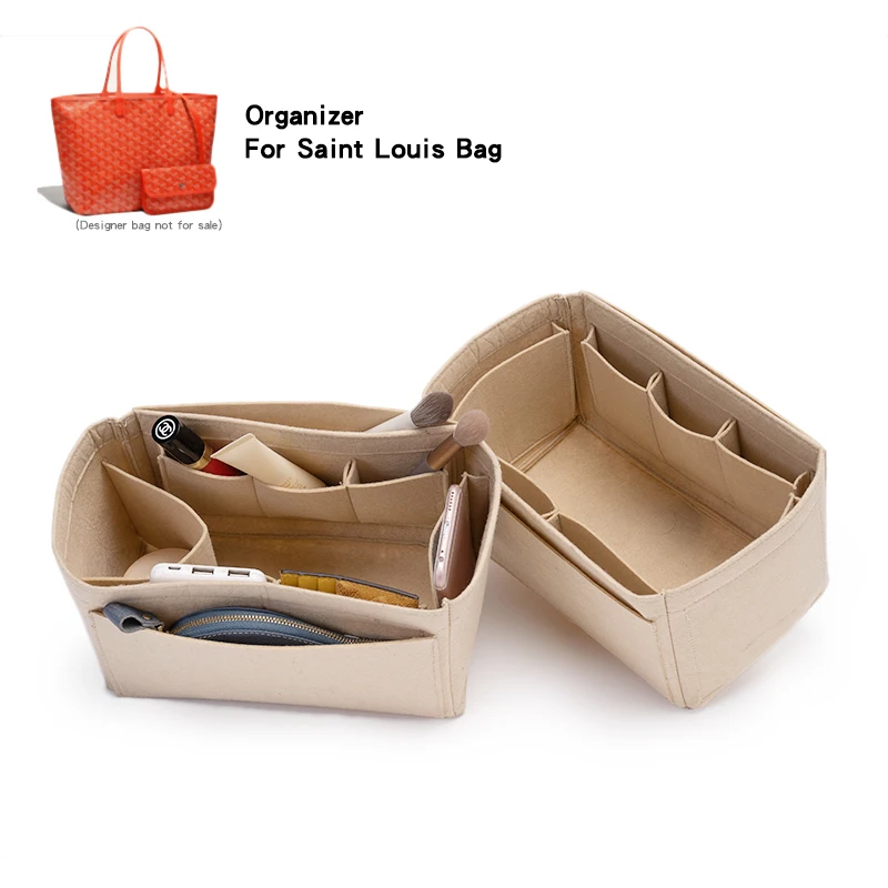 

Felt Insert Organizer For Goyad Saint Louis PM GM Tote Bag Travel Makeup Shaper,Perfect for Luxury Designers' Handbag Inner Bag