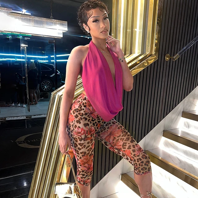 Eva Hanging Neck Swinging Collar Capri Set 3