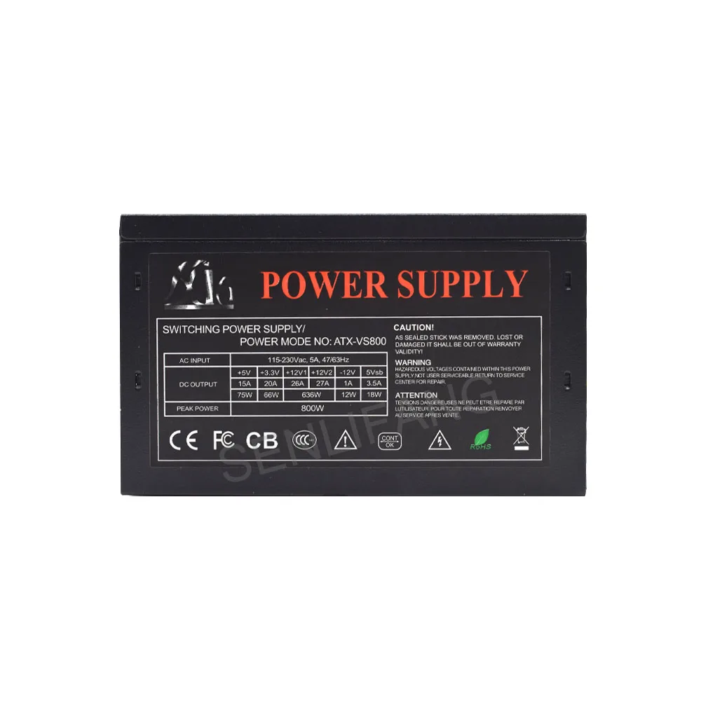 Chia XCH 전원 공급 장치, SATA 인터페이스 15 하드 디스크, 지지대 2 CPU 2 그래픽 카드, HDD SSD 마이닝 마이너 PSU, ATX 800W, 신제품