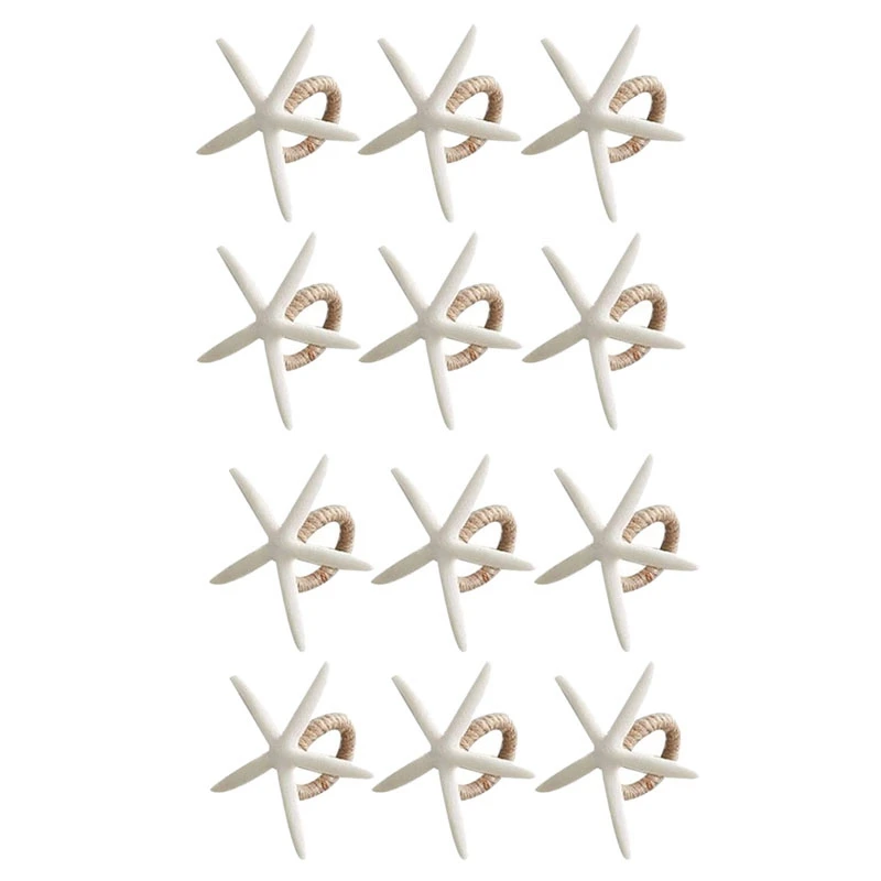 

Napkin Rings Set Of 12, Sea Star Napkin Ring For Starfish Serviette For Tables, Wedding, Birthday, Banquet, Christmas