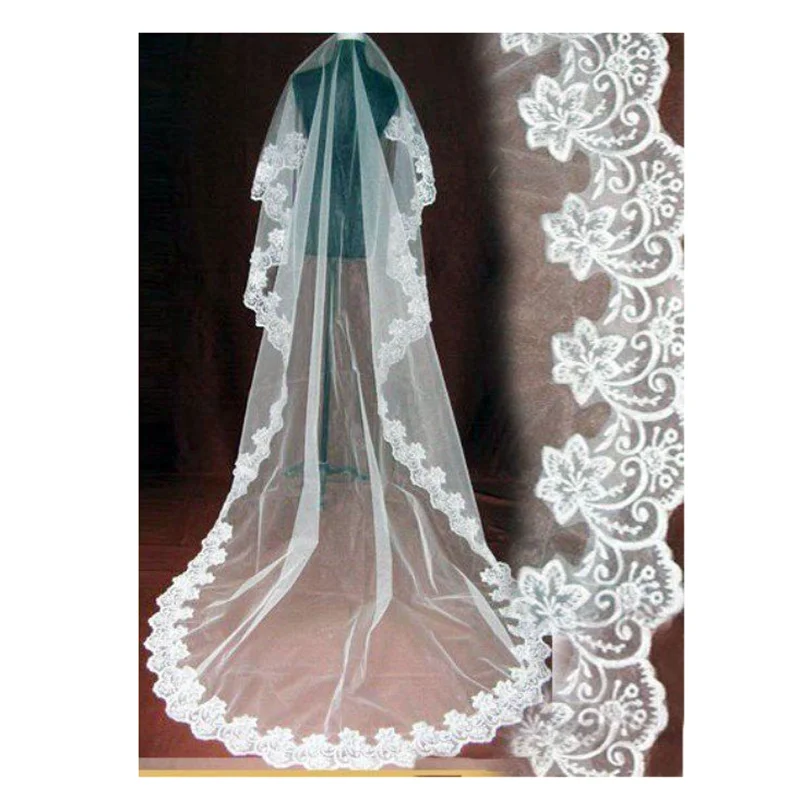 

Wedding Bridal Veil 3 Meters 5 Meters Long One Layer Veil Ivory White Elegant Wedding Accessories Velos De Novia voile de mariee