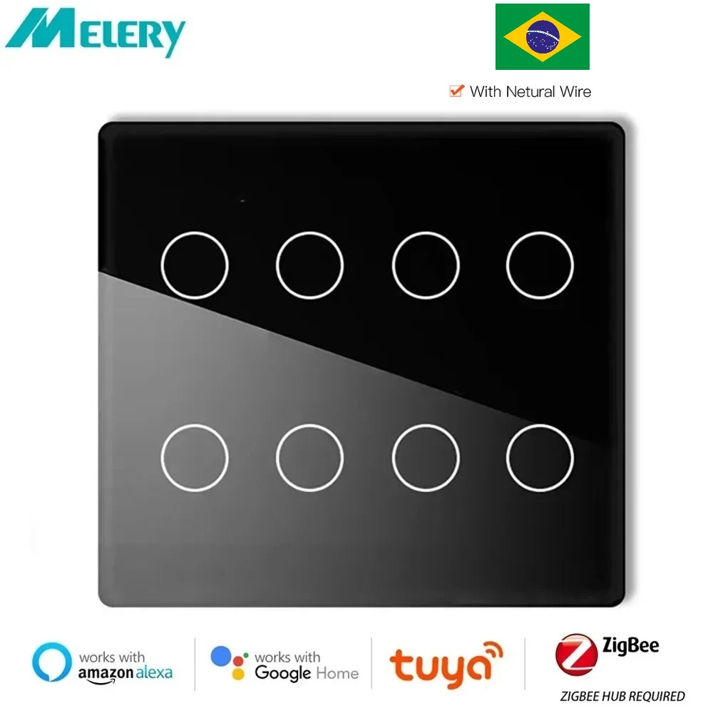 Melery 브라질리언 지그비 조명 스위치 터치 센서 패널, Tuya Smart L..