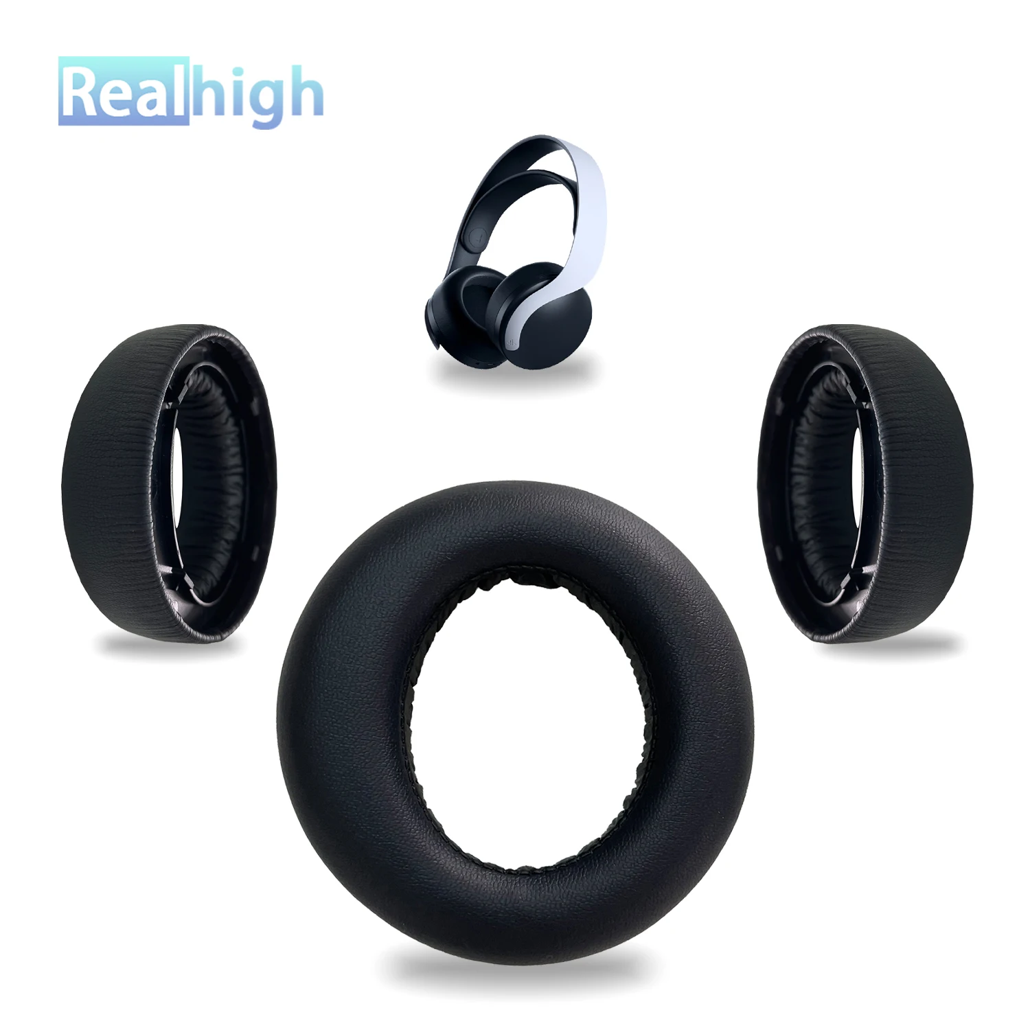 RealHigh 교체용 이어패드, 소니 PS5 PULE 3D 헤드폰, 메모리 폼, 블랙 이어 쿠션, 귀마개 AliExpress