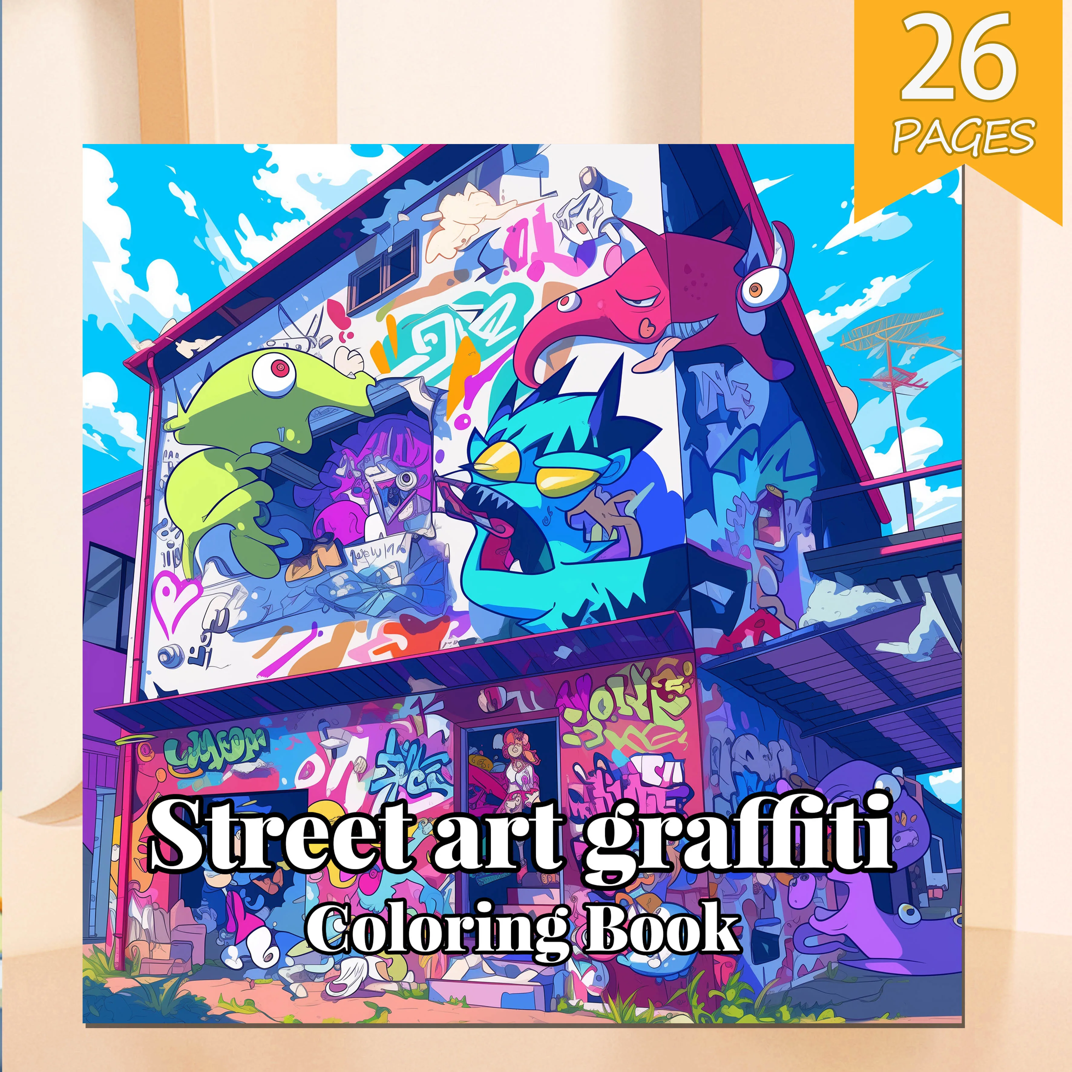 Street Art Graffiti Coloring Book for Adults – Creative Expression for Stress Relief and Relaxation