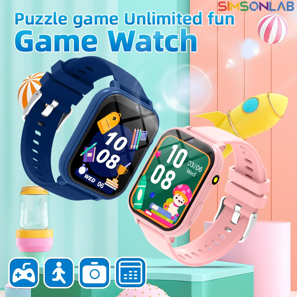 Kids Games Smart Watch 18 Games Camera Waterproof Flashlight Sleep Monitoring For Birthday Holiday Gift Boy Girl Children