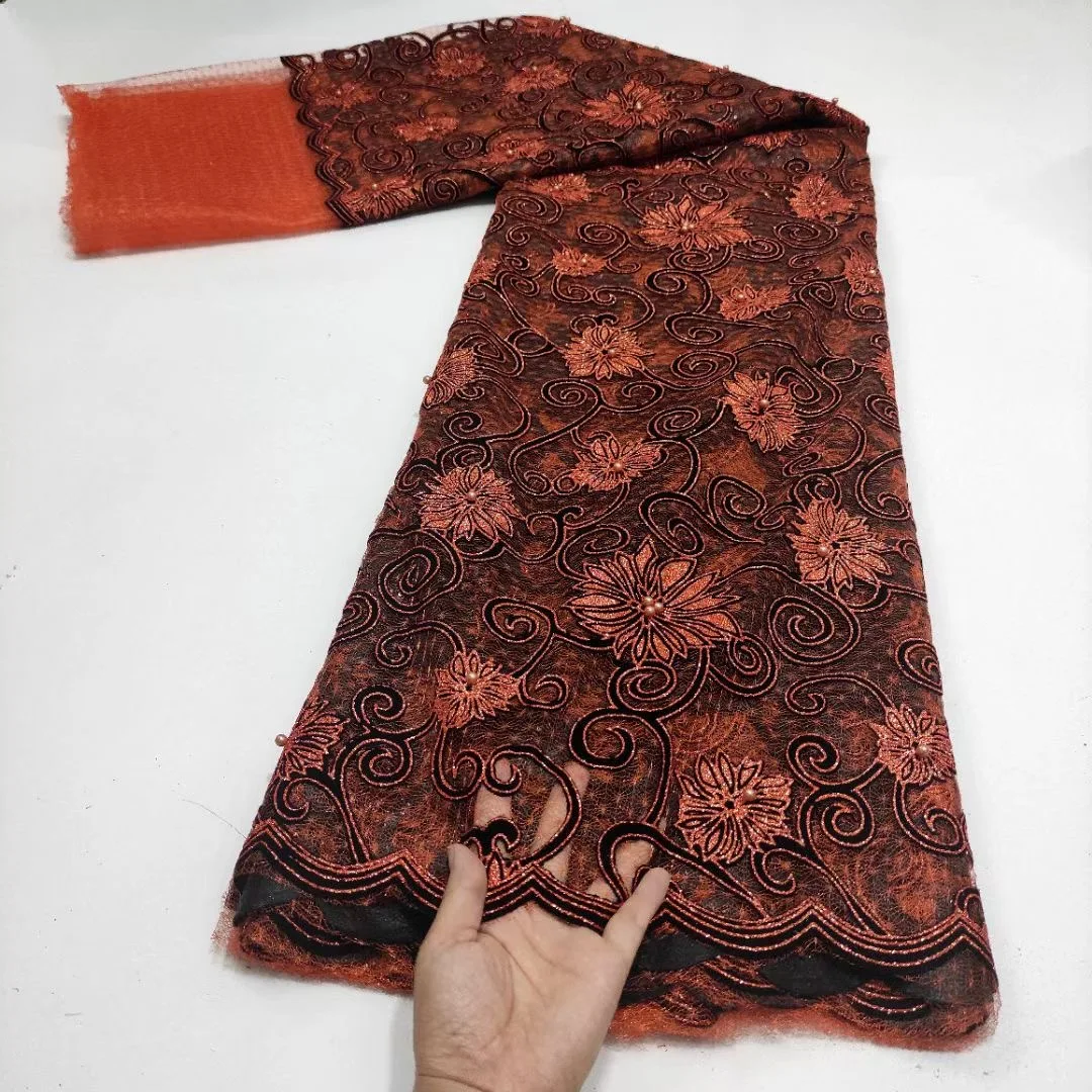 

Новейшая африканская кружевная ткань 2021, Высококачественная кружевная ткань из бисера, французское нигерийское кружево, африканская кружевная ткань для свадьбы PHD21176