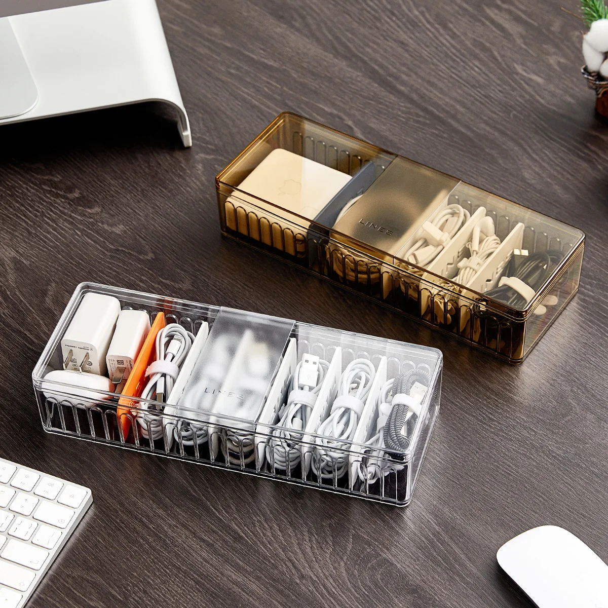 

Home Desktop Storage Tool Data Cable Storage Box Portable Mobile Phone Headphone Cable Division