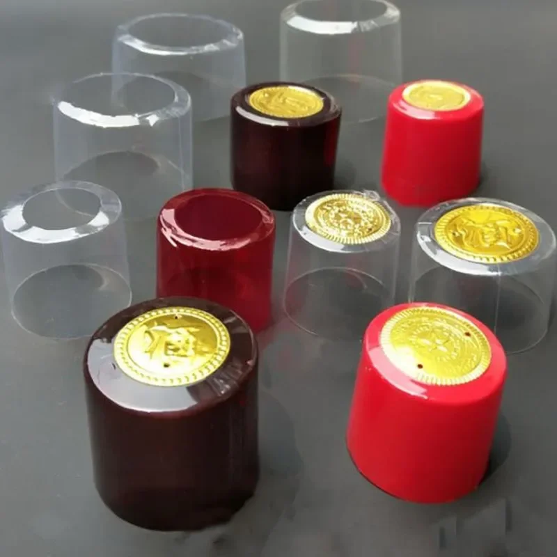 100X Heat Shrink Capsules Wine Bottle Capsules Wine Heat Shrinkable Cap Shrink Film Wrap for Straight Mouth Bottle wine heat shrink capsules
