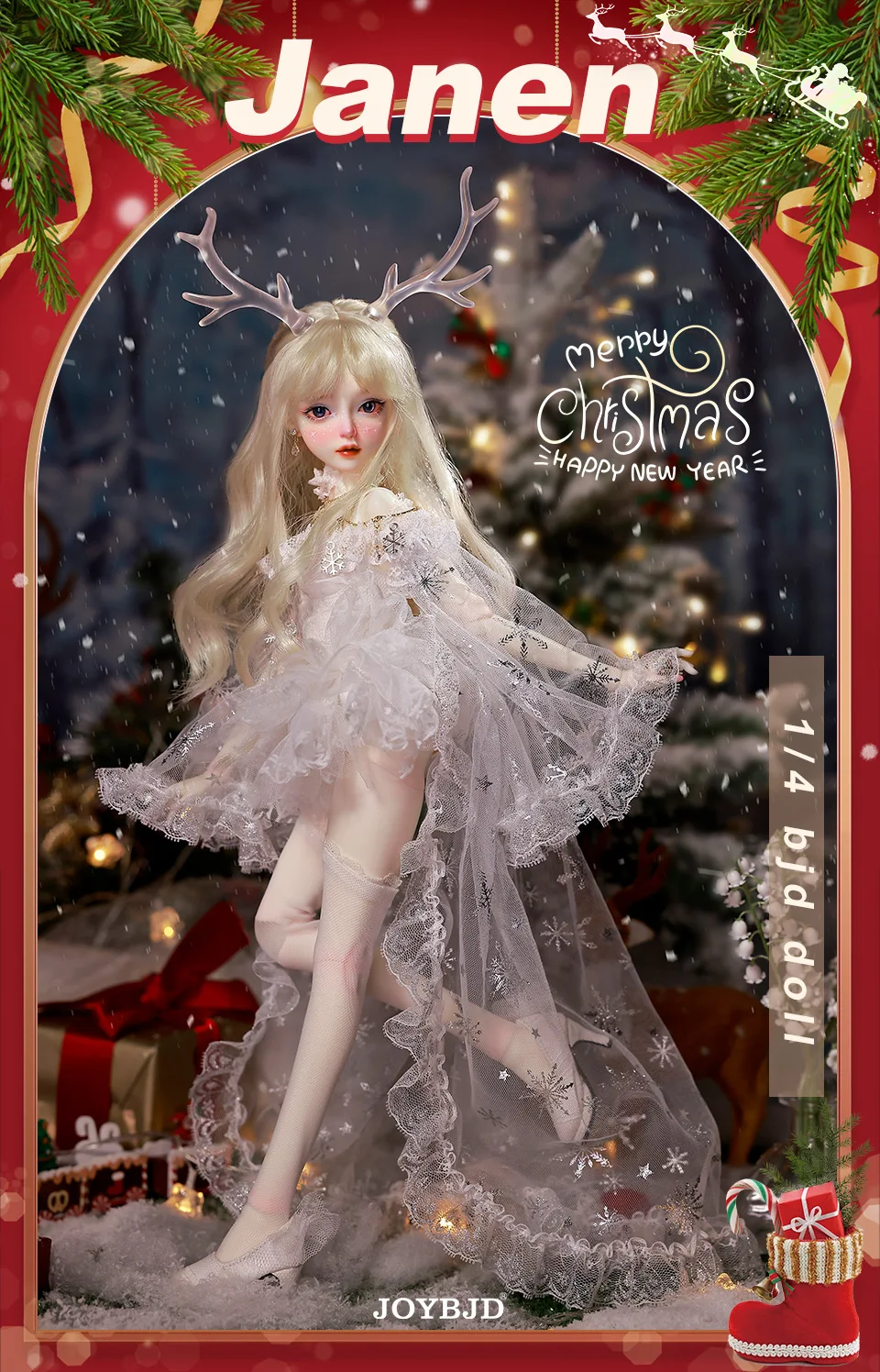 JOYBJD Janen BJD Doll 1/4 Fantasy Christmas Snow Elf