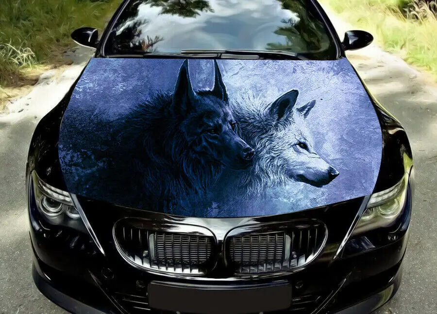 

'HUNTING WOLVES' Car Bonnet Wrap Decal Full Color Graphics Vinyl Sticker