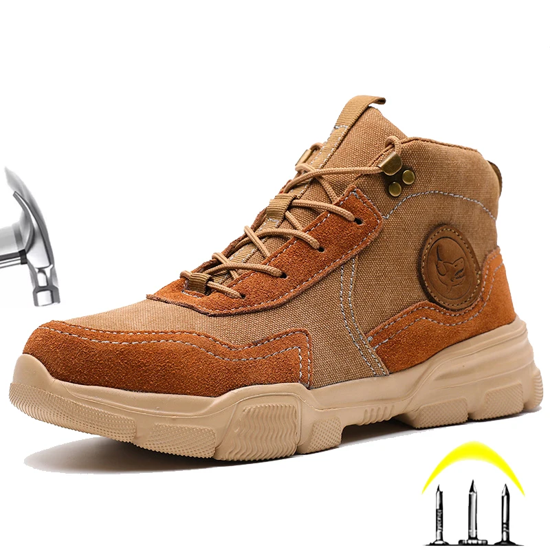 

Diansen Safety Boots Mens Lightweight Sneakers Indestructible Steel Toe Protective Boots Anti-smash Anti-puncture Work Safety