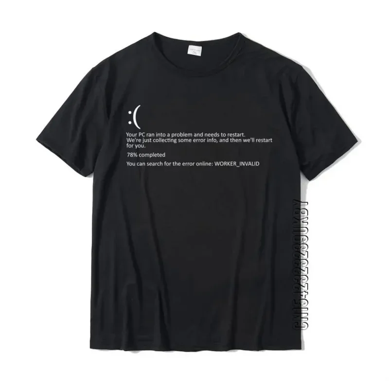 

FunnyBlueScreenOfDeathCrashNerdComputerCostumeTopT-ShirtsCamisaNewComingMenTShirtCamisaCotton