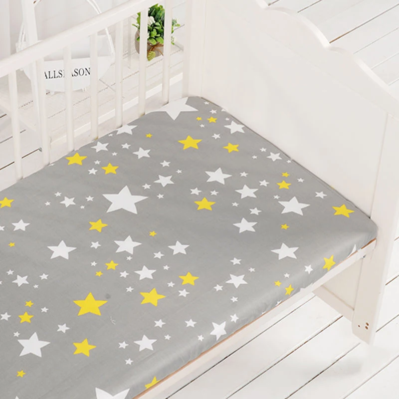 

Children's Cartoon Printing Pattern Soft Mattress Protector Cover Small Baby Non-slip Fixed Bed Cover Newborn Cotton Bed Sheet