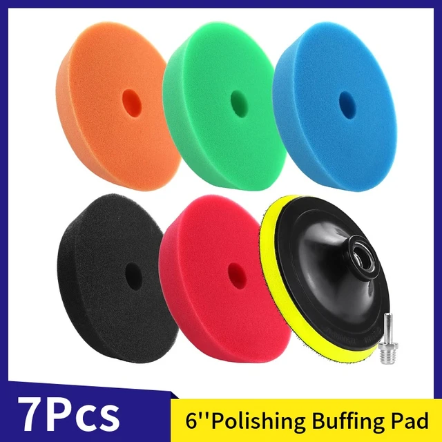 7 Pièces 150mm Disque Polissage ponge de Polissage Pads Kit Voiture pour  M14 Foret pour Polissage de Voiture Meulage Cirage