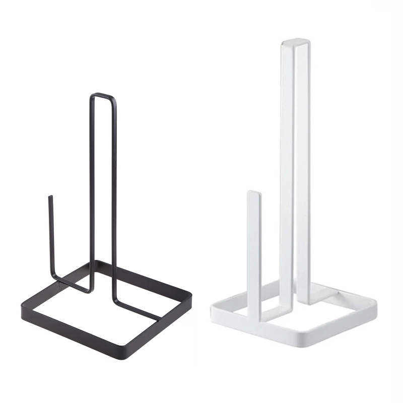 

Metal Kitchen Roll Paper Towel Holder Bathroom Tissue Stand Vertical Napkin Rack Desktop Home Storage Accessories