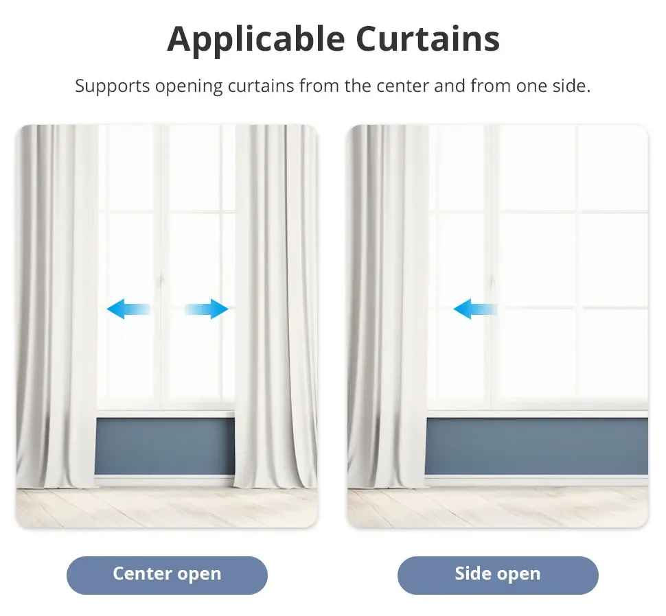 Zigbee Electric Sliding Curtain Motor Built-in Battery with Customized Track Wor